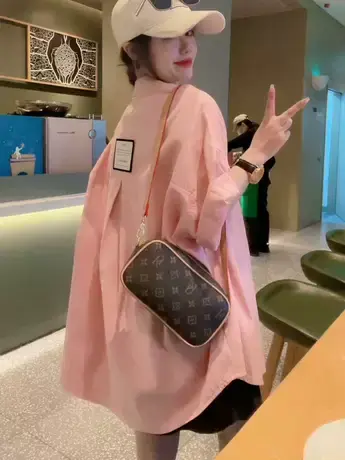 宽松欧货休闲牛仔衬衫外套女2023春夏新款韩版设计感显瘦开衫衬衣商品大图