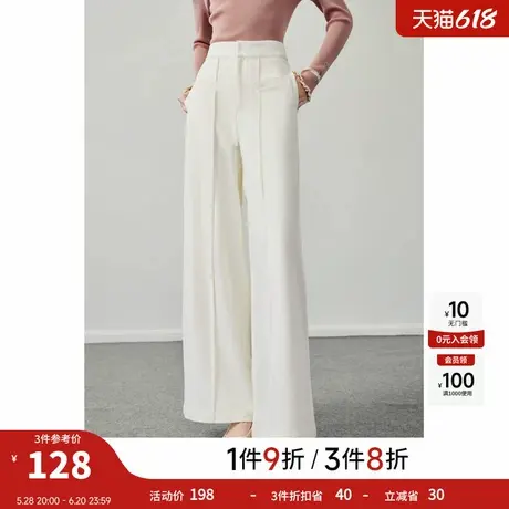 【反季清仓】秋水伊人高腰显瘦宽松直筒阔腿裤冬季女装经典休闲裤图片