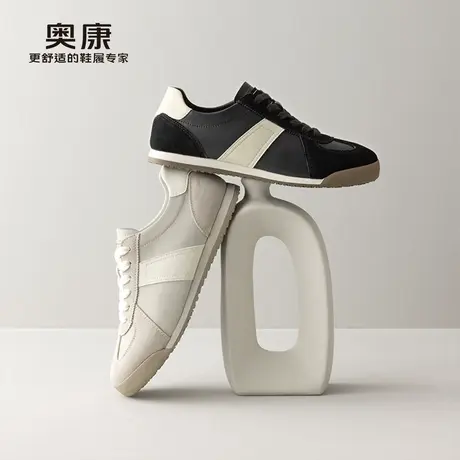 奥康 男鞋2025春季新款时尚休闲德训鞋日常百搭真皮系带休闲鞋商品大图