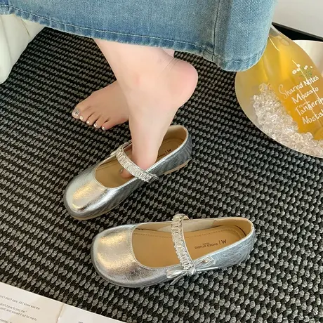 法式圆头玛丽珍鞋女2025年新款夏季配裙子气质单鞋百搭软底小皮鞋商品大图