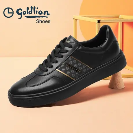 Goldlion/金利来男鞋2025新款正品黑色休闲鞋男士鞋子平底运动鞋商品大图