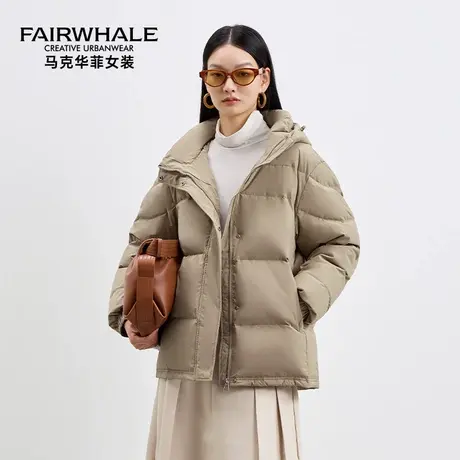 马克华菲羽绒服女2025冬季新款时尚简约纯色冬装保暖防风短款外套图片