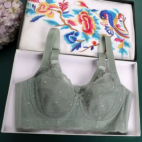 美容院内衣女薄款大胸显小胸聚拢大码调整型矫正外扩防下垂文胸夏商品大图