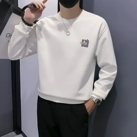 潮牌简约卫衣春秋季2023新款ins刺绣百搭套头休闲内搭长袖t恤上衣图片