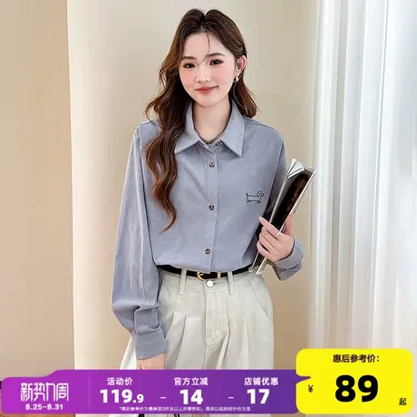 唐狮2025秋季衬衫女新款长袖日常百搭通勤可爱时尚高级感上衣商品大图