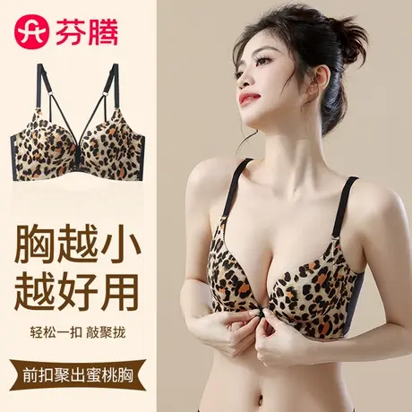 芬腾小胸显大聚拢美背前扣式内衣女无痕防下垂收副乳性感法式文胸商品大图