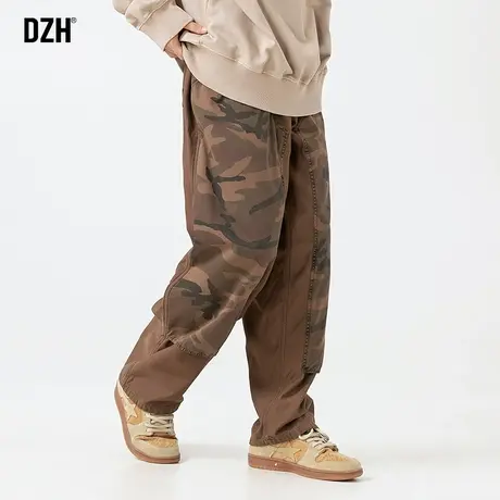男士迷彩裤美式复古男款工装裤直筒宽松休闲纯棉裤子2023新款百搭商品大图
