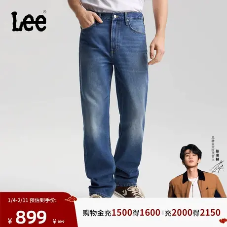 【张凌赫代言】Lee商场同款26春新753舒适直筒牛仔裤复古中深蓝男商品大图