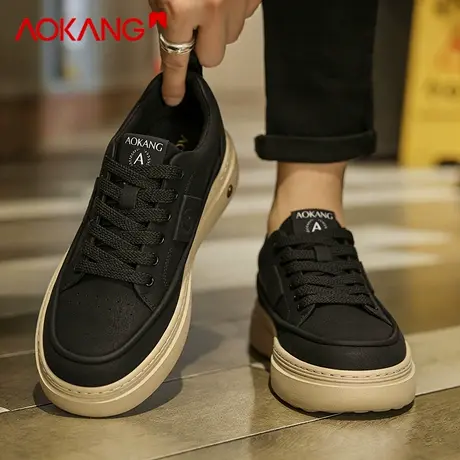 奥康男鞋2026新款冬季厚底增高休闲百搭板鞋男士户外通勤运动潮鞋图片