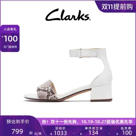 Clarks其乐女鞋夏季时尚休闲一字带仙女风粗跟凉拖鞋女人字鞋商品大图