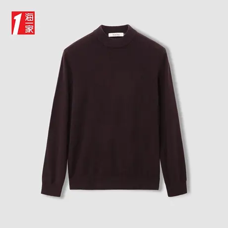 海一家圆领修身毛衣2023冬季新款品质舒适保暖休闲男士羊绒衫商品大图