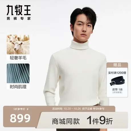 [羊毛系列]九牧王男装JY1C51127保暖毛衫23商场同款高领毛衣SN图片