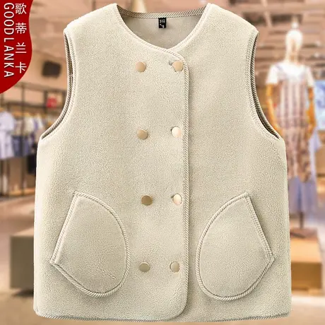 中年胖妈妈冬季外穿马夹女200斤大码宽松时尚百搭颗粒绒马甲外套商品大图