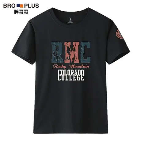 胖哥哥大码男装短袖t恤男加肥加大夏季冰丝胖人宽松胖子半袖体恤商品大图