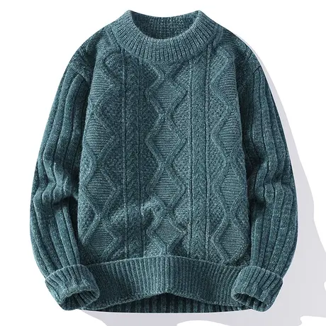 毛衣男士扭麻花保暖秋冬季潮牌针织打底衫青年潮流休闲加厚款线衣商品大图