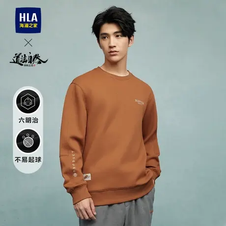 HLA/海澜之家道法自然四时之美系列卫衣23秋季新款6明治绣花长t男商品大图