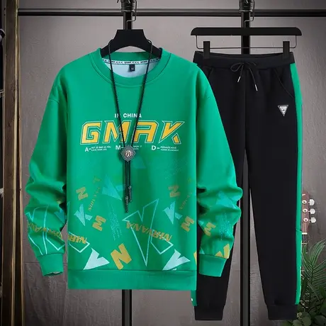 13初高中学生长袖卫衣12岁男孩14帅气春秋装15大童运动衣服一套装商品大图