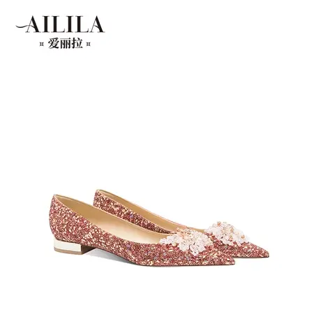 爱丽拉平底红色婚鞋女2025新款春季中式新娘秀禾服不累脚孕妇可穿商品大图