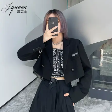 短款西装外套女春秋季小个子小众设计感时髦高级感休闲潮流小西服商品大图