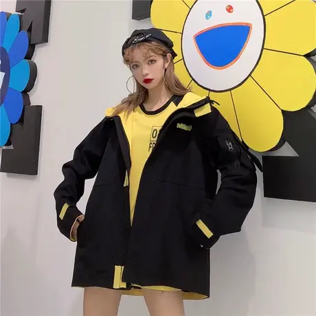 棉袄女2023新款中长款ins棉服oversize冬季加厚港风工装棉衣外套图片