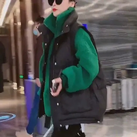 欧洲站2023秋冬新款羽绒棉马甲女短款韩版宽松外搭背心马夹外套潮商品大图