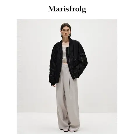 【商场同款】玛丝菲尔2024春季新款光耀黑轻薄款鹅绒羽绒服外套女图片