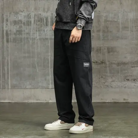 裤子男款时尚休闲直筒束脚裤潮流束脚裤百搭休闲工装裤男潮流男商品大图