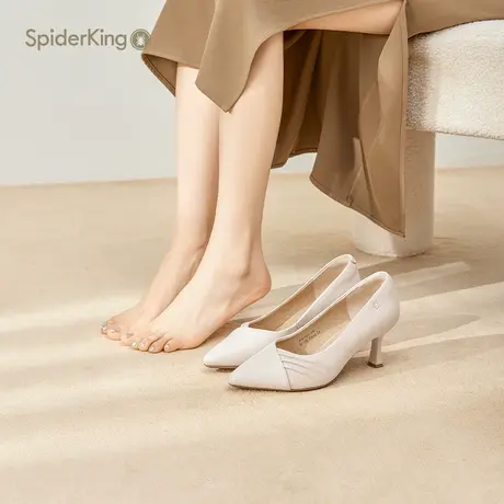 蜘蛛王女鞋官方旗舰店正品高跟鞋女细跟2025新款夏季气质尖头女鞋图片