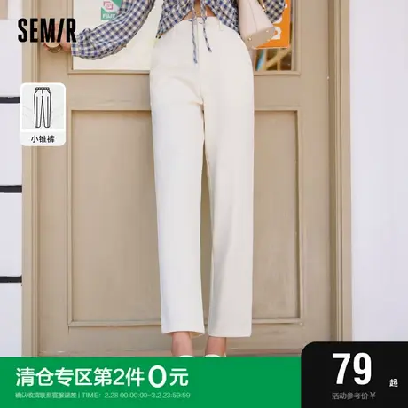 森马休闲裤女2021年春秋款直筒裤女士西装裤显瘦烟管裤垂感裤子潮商品大图