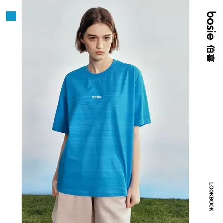 bosie夏季新款宽松版型短袖T恤男情侣斑驳感满印潮牌上衣商品大图