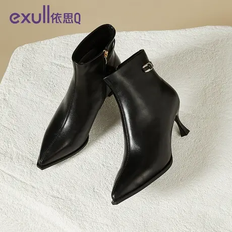 exull/依思Q细跟女斩男小香风单鞋2024新款秋小众设计感女单鞋商品大图