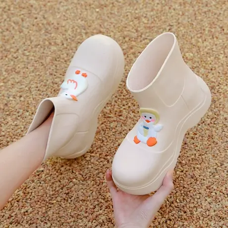 雨鞋女新款防雨套鞋时尚网红款雨靴防水防滑胶鞋卡通可爱短筒水鞋图片