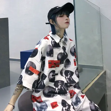 欧货衬衫女2019韩版宽松设计感小众学生百搭很仙的上衣洋气衬衣夏图片