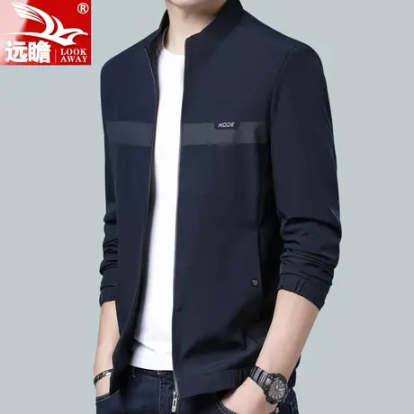 秋季夹克男2023春秋款新款立领潮流帅气休闲百搭男士上衣外套男款商品大图
