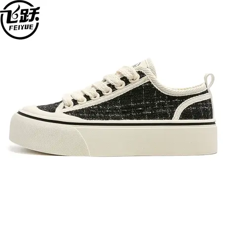飞跃2023新款夏季透气小香风厚底布鞋百搭低帮软底休闲鞋帆布鞋女商品大图