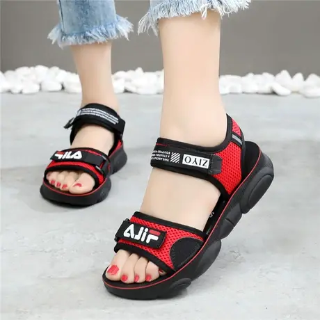 2023新款运动凉鞋女夏季韩版时尚厚底学生百搭魔术贴防滑沙滩鞋子商品大图
