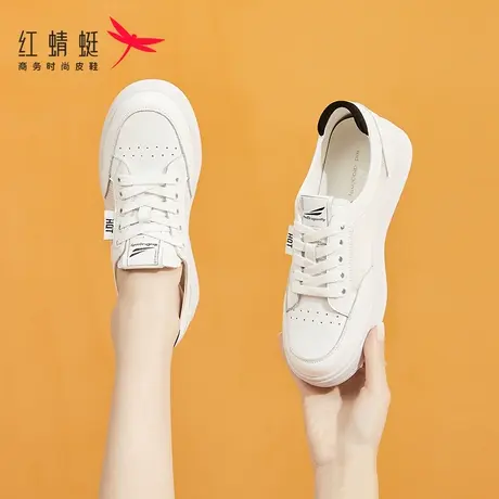 红蜻蜓小白鞋女鞋2023夏季新款透气网纱平底运动休闲鞋子薄款板鞋商品大图