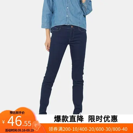 【断码XS】艾格2022秋季新款紧身修身小脚裤牛仔裤女W1027商品大图