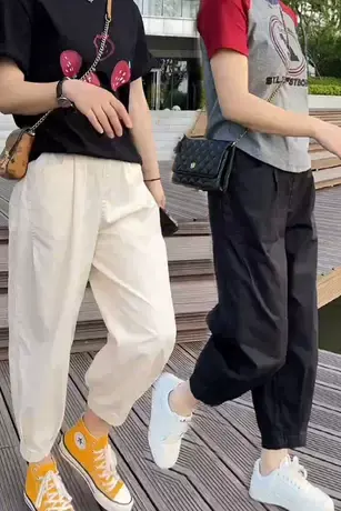 哈伦裤女2023夏季新款高腰薄款宽松显瘦九分裤工装裤休闲老爹裤子商品大图