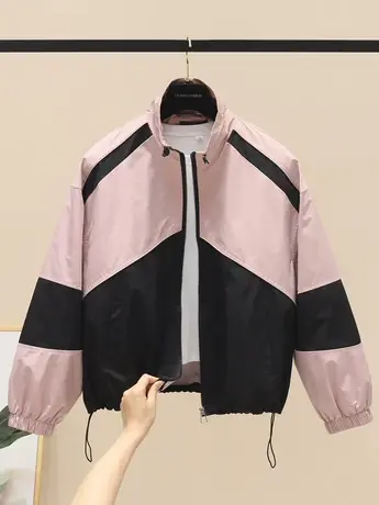 2023春季新款撞色棒球服外套女韩版时尚夹克宽松显瘦冲锋衣上衣潮商品大图