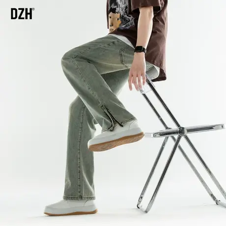 男士美式牛仔裤潮牌男拉链裤子男款夏天休闲裤窄版直筒裤长裤男裤商品大图