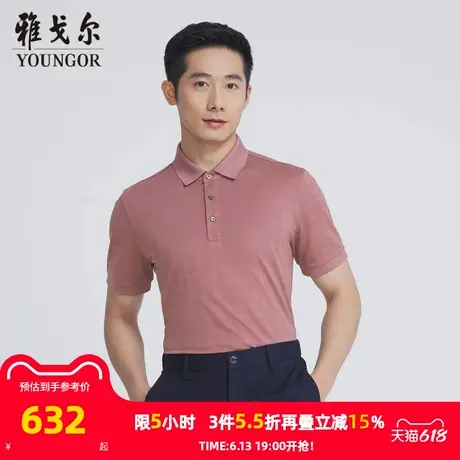 【商场同款】雅戈尔男士短袖T恤夏季新款官方商务休闲短袖T恤衫男商品大图
