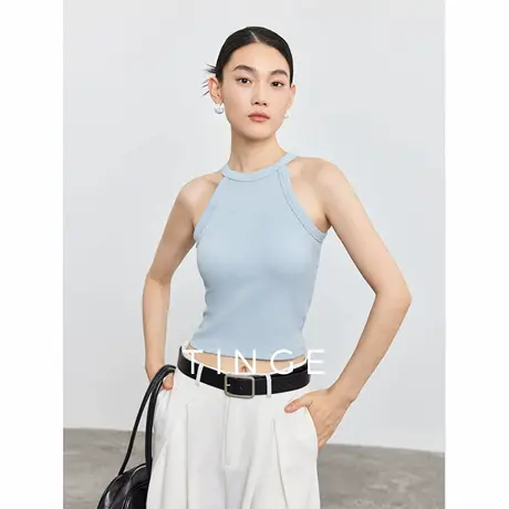 TINGE多巴胺吊带背心女2025春夏新款文胸一体挂脖无袖打底上衣图片