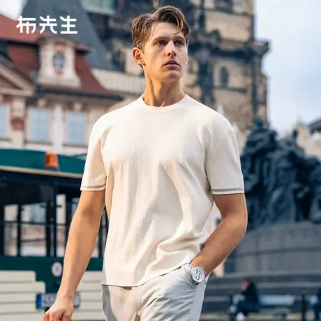 MrBu布先生廓形字母印花男士t恤2025春夏简约凉感短袖衫男ET16151商品大图