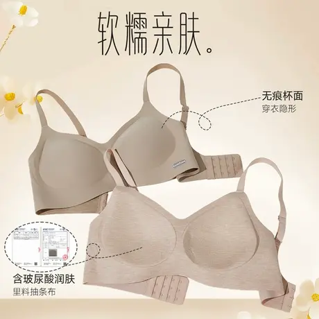 内衣女士小胸聚拢无痕无钢圈收副乳防下垂裸感舒适保暖文胸罩商品大图
