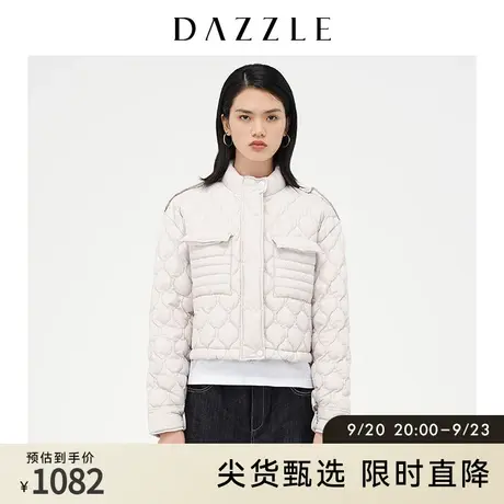 DAZZLE地素奥莱 小众工装菱格短款羽绒服女2D4K2221D商品大图