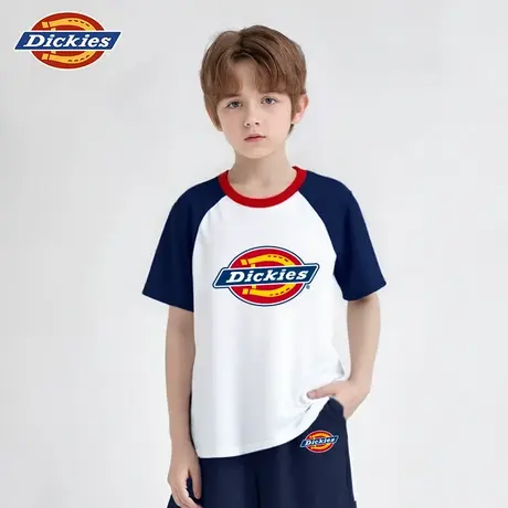 Dickies童装男童短袖t恤男孩美式休闲撞色体恤儿童夏季纯棉半袖A商品大图