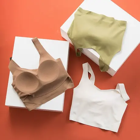 大U型美背内衣女吊带小背心一片式无痕抹胸莫代尔裹胸文胸薄款夏图片