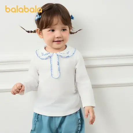 巴拉巴拉婴儿短袖t恤女童上衣娃娃领宝宝打底衫儿童秋装新款童装商品大图