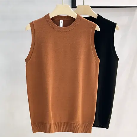 秋冬新款毛衣男士百搭商务休闲针织衫马甲男背心圆领无袖坎肩打底商品大图